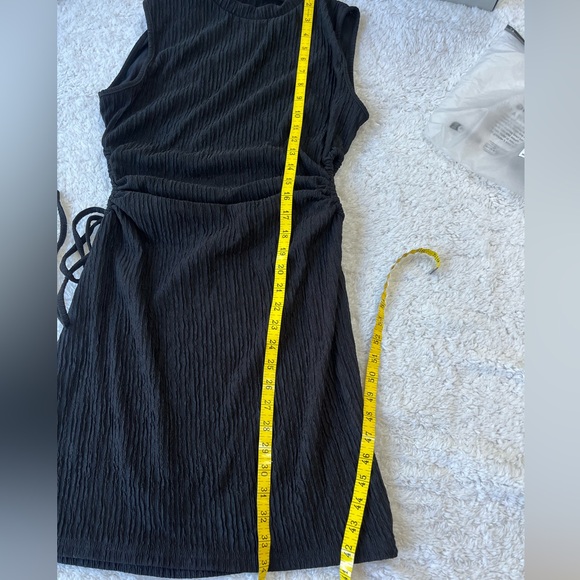 NWOT Gorglitter Cut Out Ruched Drawstring Mini Dress - Picture 7 of 13